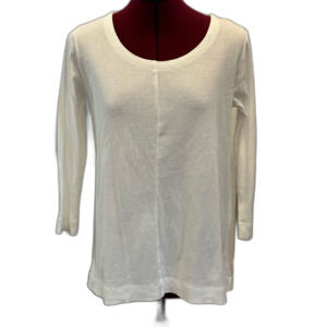 J Jill Scoop Neck 3/4 sleeve XS White T